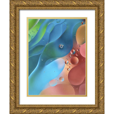 USA, Pennsylvania, Erie Oil abstract Gold Ornate Wood Framed Art Print with Double Matting by Anon, Ellen