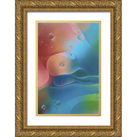 USA, Pennsylvania, Erie Oil abstract Gold Ornate Wood Framed Art Print with Double Matting by Anon, Ellen