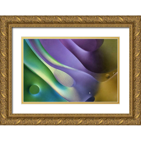 USA, Pennsylvania, Erie Oil abstract Gold Ornate Wood Framed Art Print with Double Matting by Anon, Ellen
