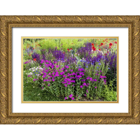 USA, Pennsylvania Summer flowers Gold Ornate Wood Framed Art Print with Double Matting by OBrien, Jay