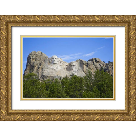 South Dakota Overview of Mount Rushmore Gold Ornate Wood Framed Art Print with Double Matting by Lord, Fred