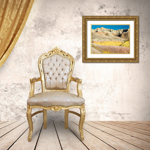 South Dakota- Badlands National Park. Badlands rock formations- Yellow Mounds Gold Ornate Wood Framed Art Print with Double Matting by Wild, Jamie and Judy