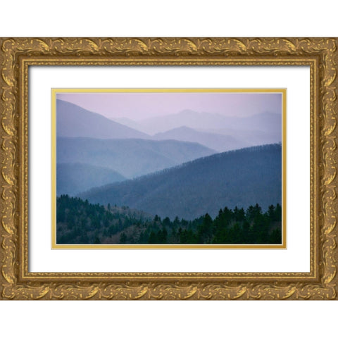 Smoky Mountain View-Tennessee-USA Gold Ornate Wood Framed Art Print with Double Matting by Miller, Anna