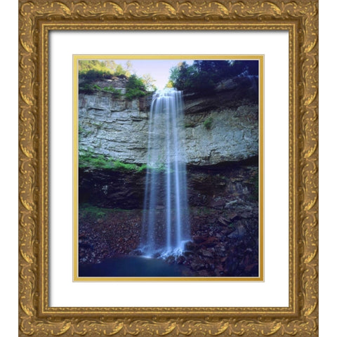 Tennessee, Fall Creek Falls SP, Fall Creek Falls Gold Ornate Wood Framed Art Print with Double Matting by Talbot Frank, Christopher