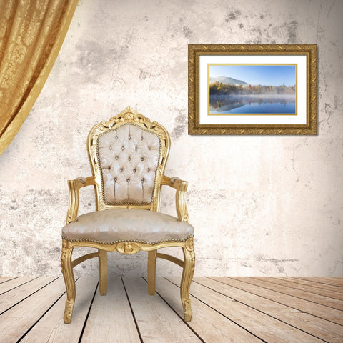 Tennessee Morning fog on Indian Boundary Lake Gold Ornate Wood Framed Art Print with Double Matting by Paulson, Don