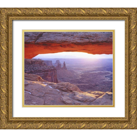 UT, Canyonlands NP Sandstone formations, sunrise Gold Ornate Wood Framed Art Print with Double Matting by Talbot Frank, Christopher