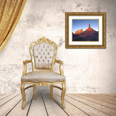 USA, Utah, Sandstone formations at sunset Gold Ornate Wood Framed Art Print with Double Matting by Talbot Frank, Christopher