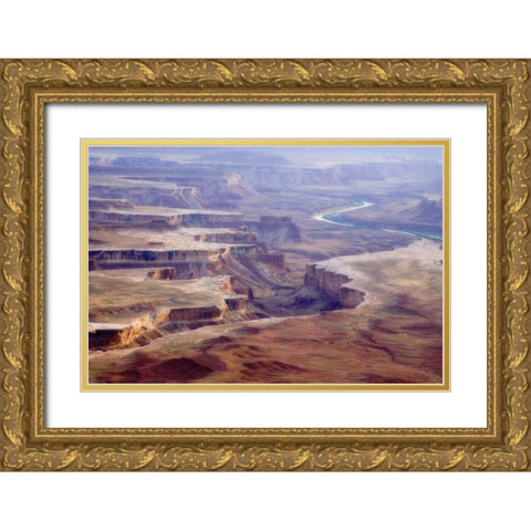 UT, Canyonlands NP Green River Overlook Gold Ornate Wood Framed Art Print with Double Matting by Paulson, Don