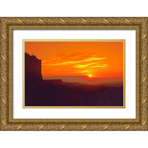 UT, Bryce Canyon, Agua Canyon Sunrise on hoodoos Gold Ornate Wood Framed Art Print with Double Matting by Welling, Dave