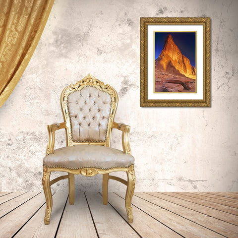 UT, Arches NP Tower of Babel rock formation Gold Ornate Wood Framed Art Print with Double Matting by Welling, Dave