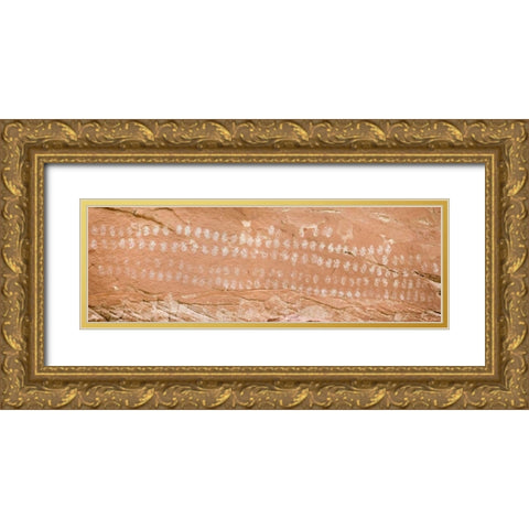 UT, Grand Staircase NM Hundred Hands pictograph Gold Ornate Wood Framed Art Print with Double Matting by Paulson, Don