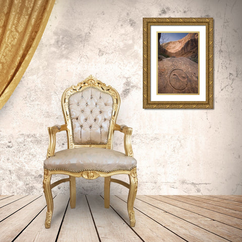 UT, Horseshoe Canyon The Chinese Yin-Yang symbol Gold Ornate Wood Framed Art Print with Double Matting by Paulson, Don