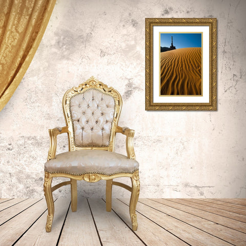Utah, Monument Valley Totem Pole formations Gold Ornate Wood Framed Art Print with Double Matting by Rotenberg, Nancy