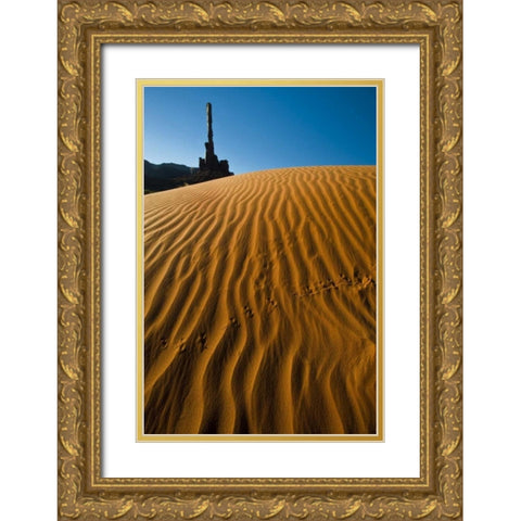 Utah, Monument Valley Totem Pole formations Gold Ornate Wood Framed Art Print with Double Matting by Rotenberg, Nancy