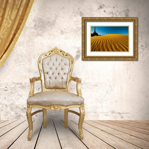 Utah, Monument Valley Totem Pole formations Gold Ornate Wood Framed Art Print with Double Matting by Rotenberg, Nancy