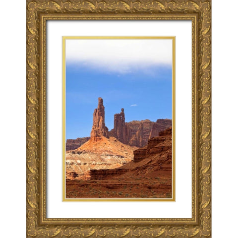 USA, Utah, Moab, Canyonlands NP, White Rim Trail Gold Ornate Wood Framed Art Print with Double Matting by Lord, Fred