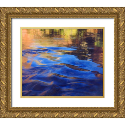 Utah, Zion NP Abstract view of the Virgin River Gold Ornate Wood Framed Art Print with Double Matting by Talbot Frank, Christopher