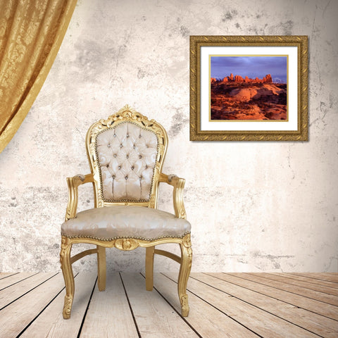 USA, Utah Arches NP Arches at sunset Gold Ornate Wood Framed Art Print with Double Matting by Talbot Frank, Christopher