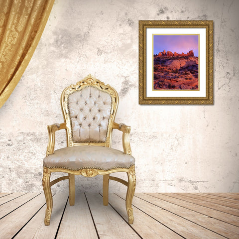USA, Utah Arches NP Arches at sunset Gold Ornate Wood Framed Art Print with Double Matting by Talbot Frank, Christopher