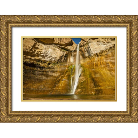 UT, Grand Staircase Escalante, Calf Creek Falls Gold Ornate Wood Framed Art Print with Double Matting by Illg, Cathy and Gordon