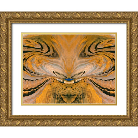 Utah, Glen Canyon Cliff reflects in Lake Powell Gold Ornate Wood Framed Art Print with Double Matting by Paulson, Don