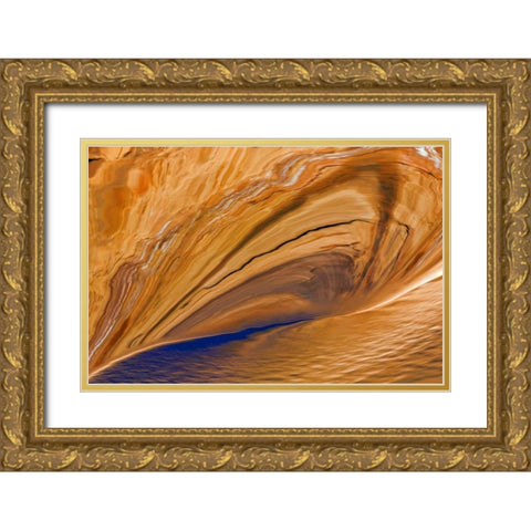 Utah, Glen Canyon Reflection in Lake Powell Gold Ornate Wood Framed Art Print with Double Matting by Paulson, Don