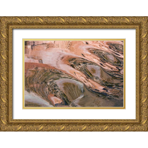 Utah, Glen Canyon Reflection in Lake Powell Gold Ornate Wood Framed Art Print with Double Matting by Paulson, Don