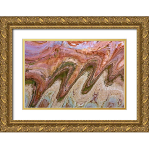 Utah, Glen Canyon Reflection in Lake Powell Gold Ornate Wood Framed Art Print with Double Matting by Paulson, Don