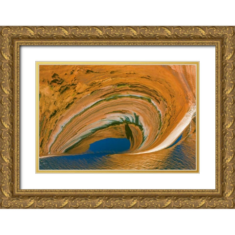 Utah, Glen Canyon Reflection in Lake Powell Gold Ornate Wood Framed Art Print with Double Matting by Paulson, Don