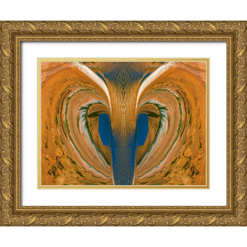 Utah, Glen Canyon Cliff reflects in Lake Powell Gold Ornate Wood Framed Art Print with Double Matting by Paulson, Don