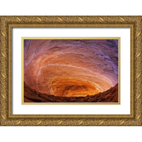 UT, Glen Canyon Sandstone of Fifty mile Canyon Gold Ornate Wood Framed Art Print with Double Matting by Paulson, Don