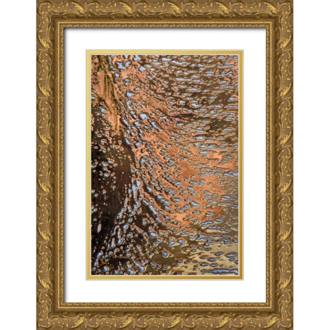 USA, Utah, Zion NP Water abstract Gold Ornate Wood Framed Art Print with Double Matting by Bush, Marie