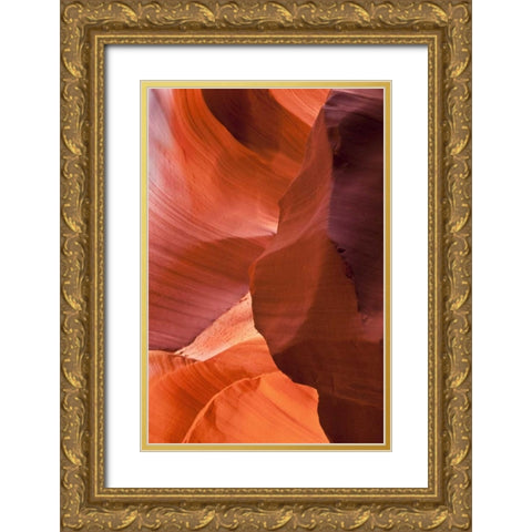 AZ, Sandstone formation in Antelope Canyon Gold Ornate Wood Framed Art Print with Double Matting by Rotenberg, Nancy
