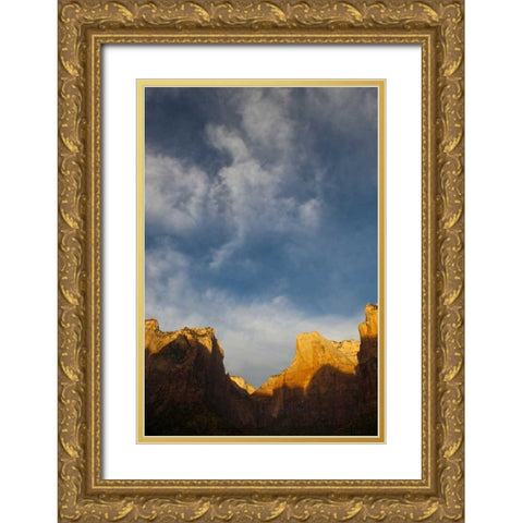 USA, Utah, Zion NP Late light at Kolob Canyon Gold Ornate Wood Framed Art Print with Double Matting by Rotenberg, Nancy