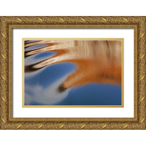 Utah, Glen Canyon NRA Boat wake patterns Gold Ornate Wood Framed Art Print with Double Matting by Paulson, Don