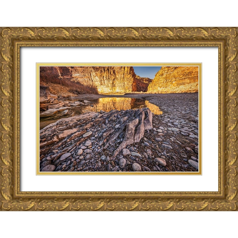Pool-Colorado River-Moab-Utah Gold Ornate Wood Framed Art Print with Double Matting by Ford, John
