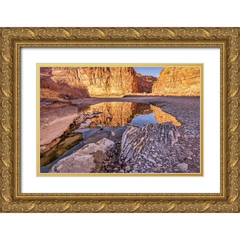 Pool-Colorado River-Moab-Utah Gold Ornate Wood Framed Art Print with Double Matting by Ford, John