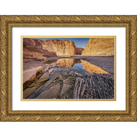 Pool-Colorado River-Moab-Utah Gold Ornate Wood Framed Art Print with Double Matting by Ford, John