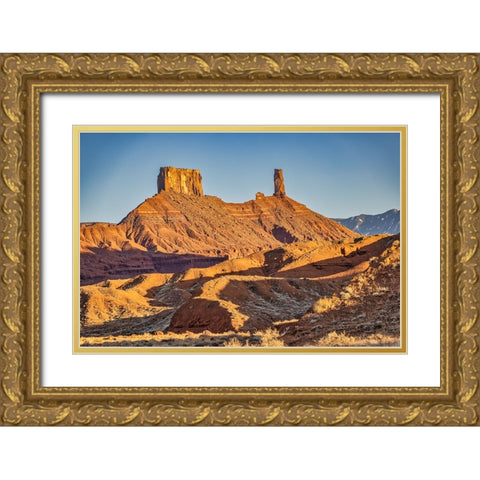 USA-Utah-Moab-Parriott Mesa Gold Ornate Wood Framed Art Print with Double Matting by Ford, John
