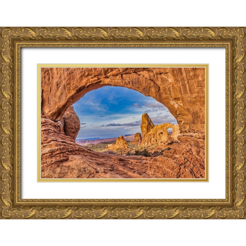 Double Arch-Arches National Park-Utah Gold Ornate Wood Framed Art Print with Double Matting by Ford, John