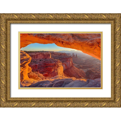 UT-Canyonlands National Park-Island in the Sky-Mesa Arch-sunrise Gold Ornate Wood Framed Art Print with Double Matting by Wild, Jamie and Judy