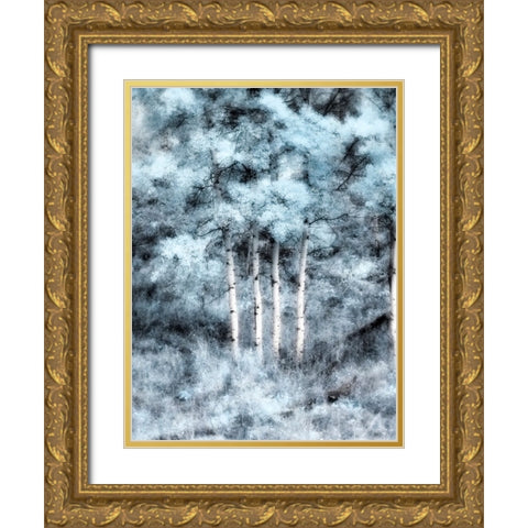 USA-Utah-Aspen Grove in infrared of the Logan Pass area Gold Ornate Wood Framed Art Print with Double Matting by Eggers, Terry
