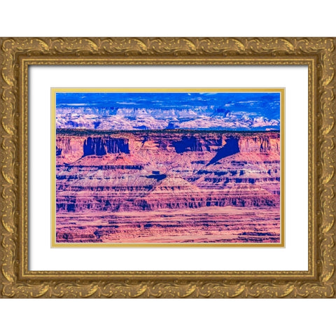 Red Rock Canyons Overlook- Canyonlands National Park- Moab- Utah. Green Canyon. Gold Ornate Wood Framed Art Print with Double Matting by Perry, William