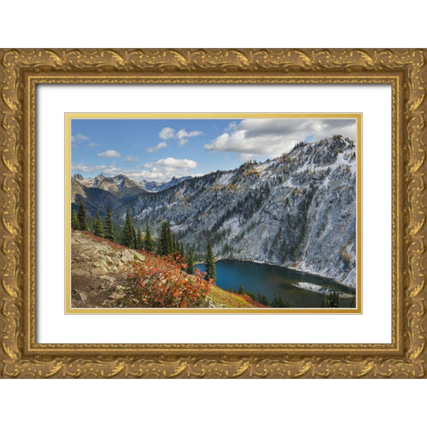 Lake Ann North Cascades Gold Ornate Wood Framed Art Print with Double Matting by Majchrowicz, Alan