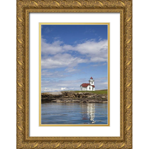 Washington, San Juan Ils Patos Island Lighthouse Gold Ornate Wood Framed Art Print with Double Matting by Paulson, Don
