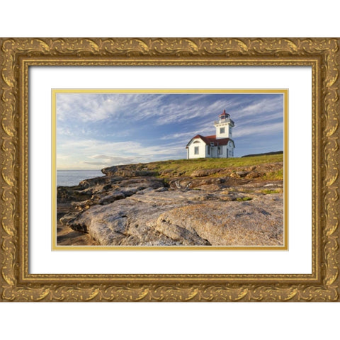 Washington, San Juan Ils Patos Island Lighthouse Gold Ornate Wood Framed Art Print with Double Matting by Paulson, Don