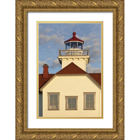 Washington, San Juan Ils Patos Island Lighthouse Gold Ornate Wood Framed Art Print with Double Matting by Paulson, Don