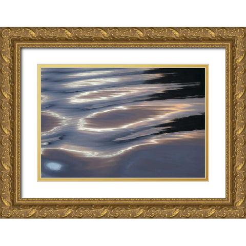 Canada, BC, Sunset on water wave patterns Gold Ornate Wood Framed Art Print with Double Matting by Paulson, Don