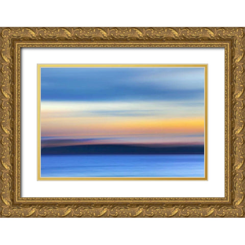 Washington, Hood Canal Abstract of ocean and sky Gold Ornate Wood Framed Art Print with Double Matting by Paulson, Don