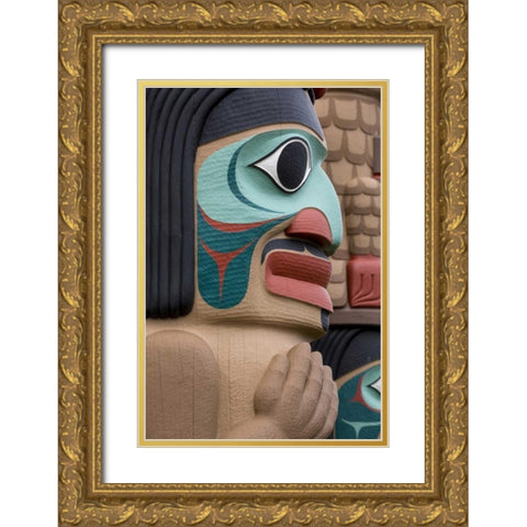 USA, Washington State, Jamestown Totem art PR Gold Ornate Wood Framed Art Print with Double Matting by Paulson, Don